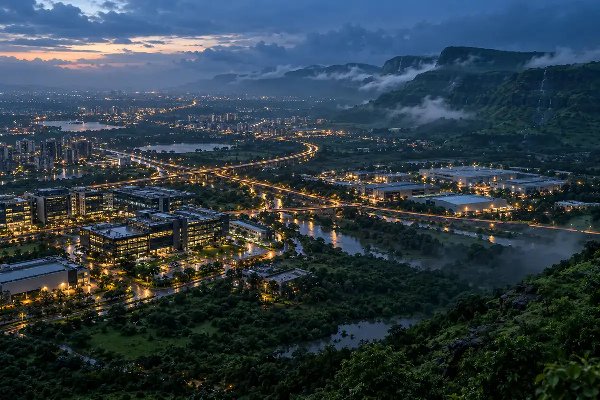 Pune technology and manufacturing corridor after monsoon rain