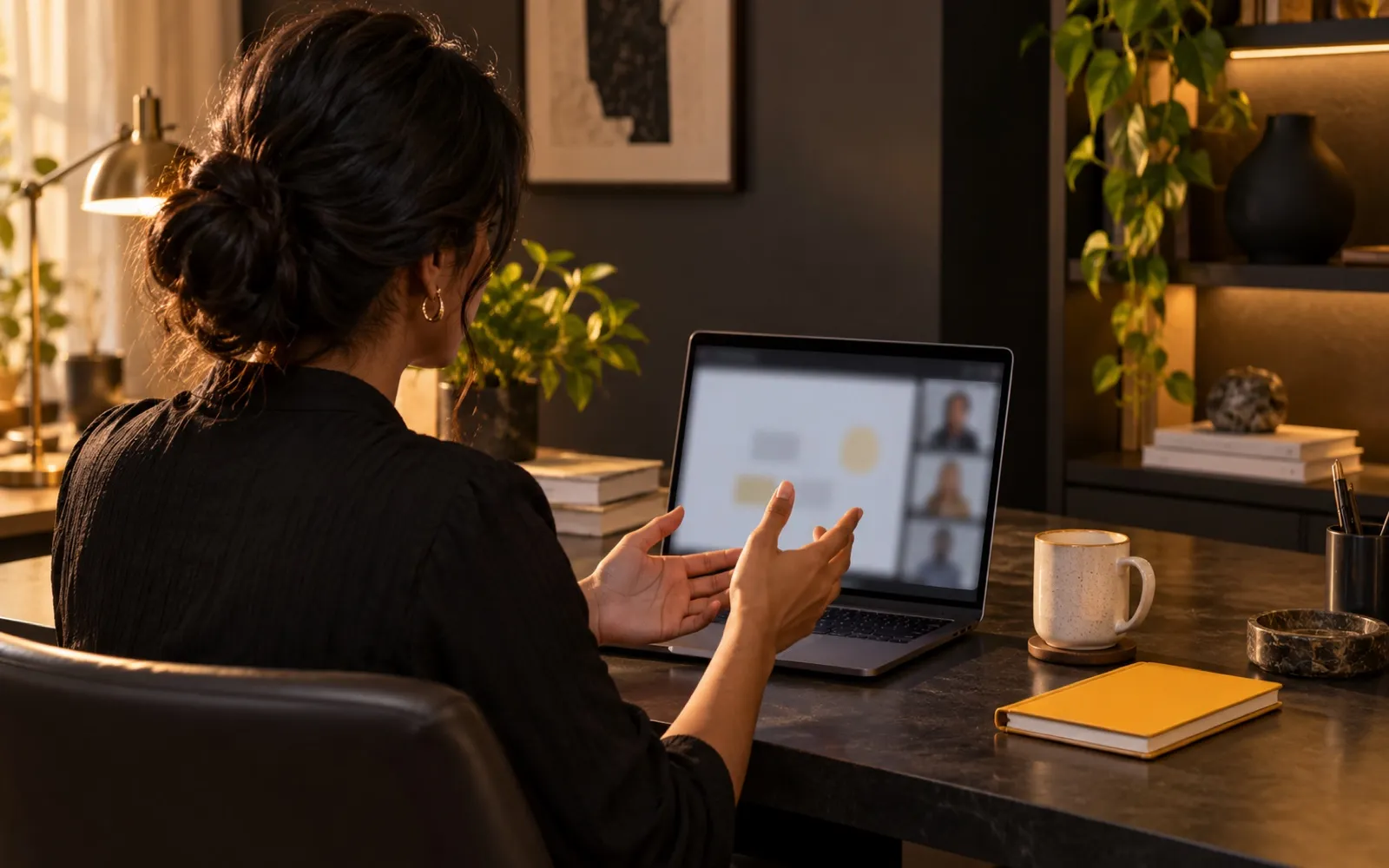 Person running a software product demo on a video call
