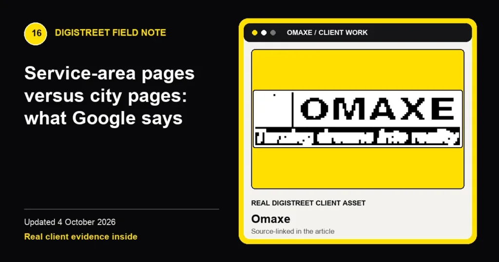 Service-area pages versus city pages: what Google says — DigiStreet field note