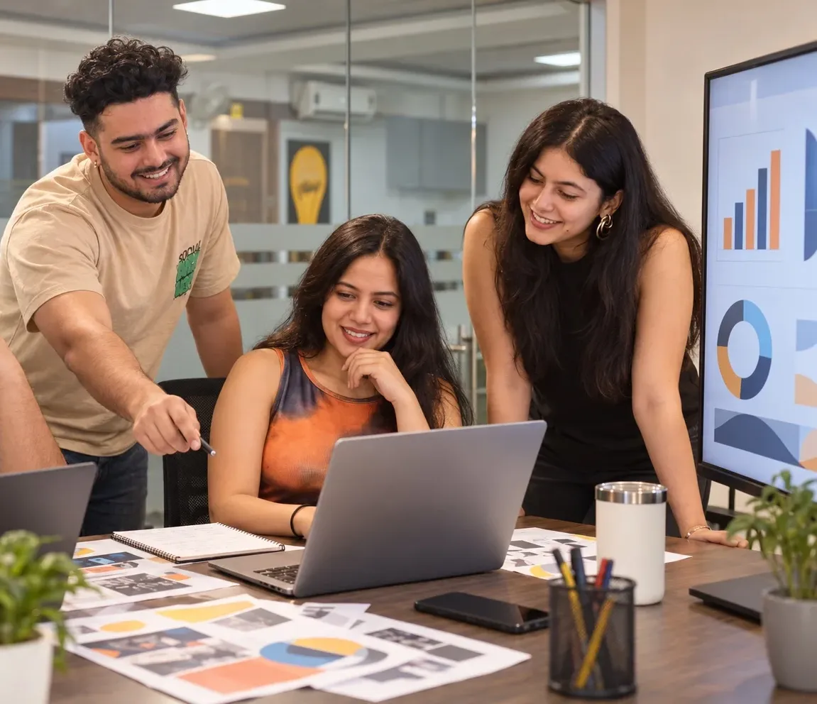 DigiStreet Media team reviewing a client campaign