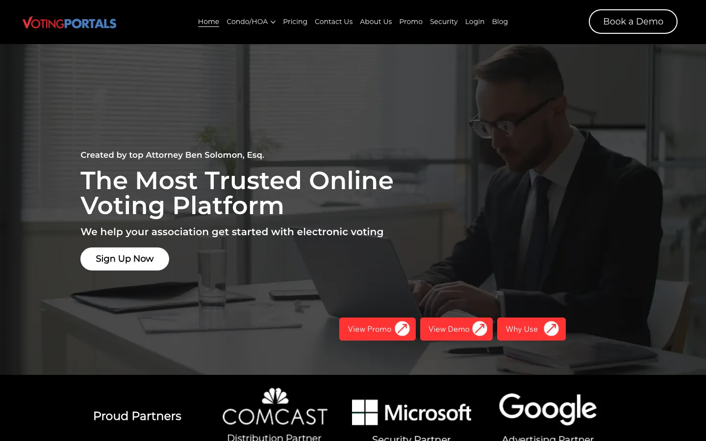 Voting Portals website designed by DigiStreet Media